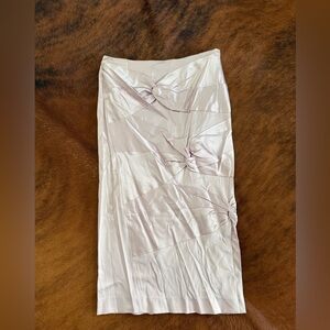 Christian Dior Silk Satin Pencil Skirt in Soft Pink